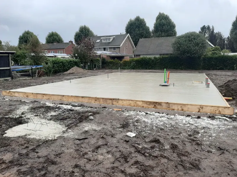 Fundatie voor HSB woning in Aadorp